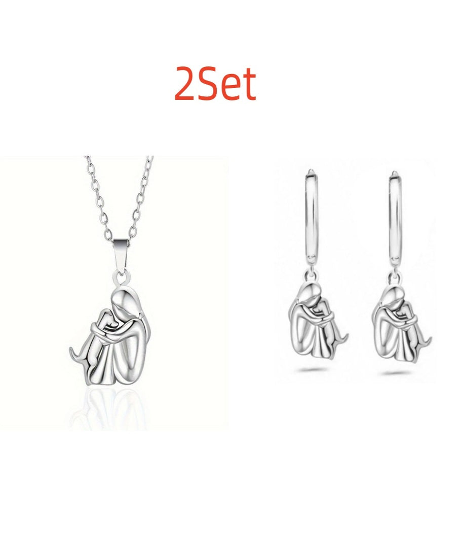 ALREADY EXIST I THINKFashion Little Girl And Dog Hug Necklace