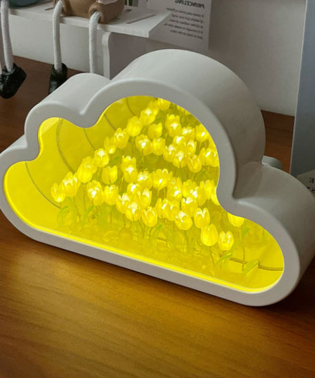 Handmade DIY Cloud Tulip Mirror Night Light
