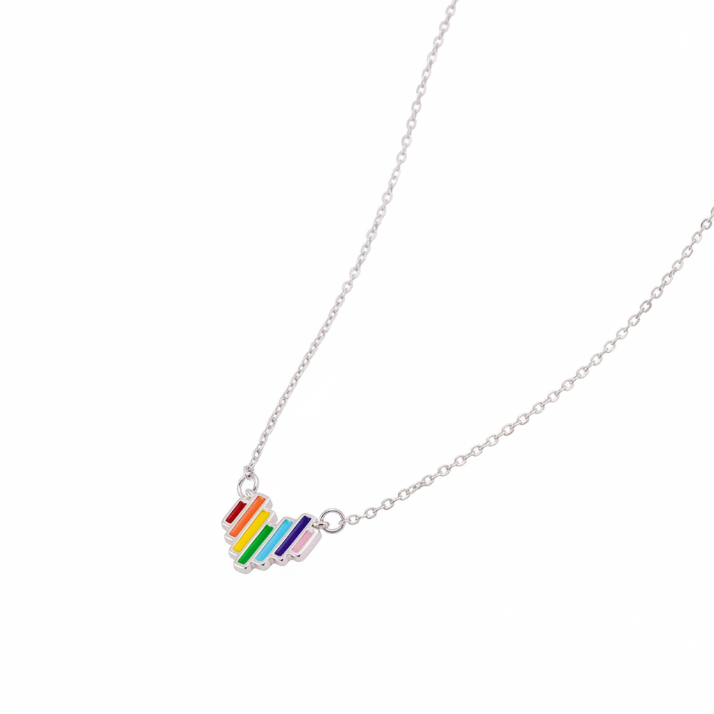 Chic Rainbow Heart Love Necklace