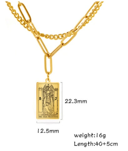 THINK HAVE Twelve Constellation Tarot Necklace Retro Constellation Necklace