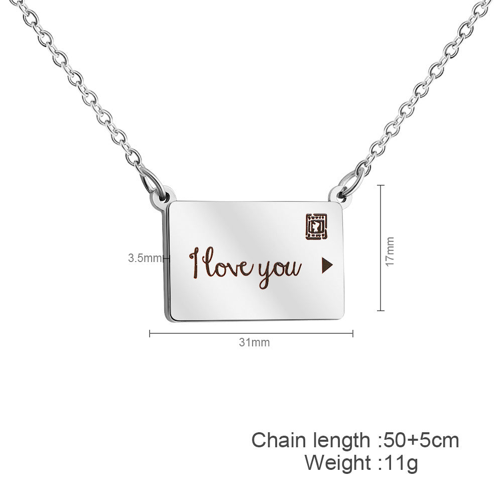 Customized Creative Pull-out Photo Box Necklace
