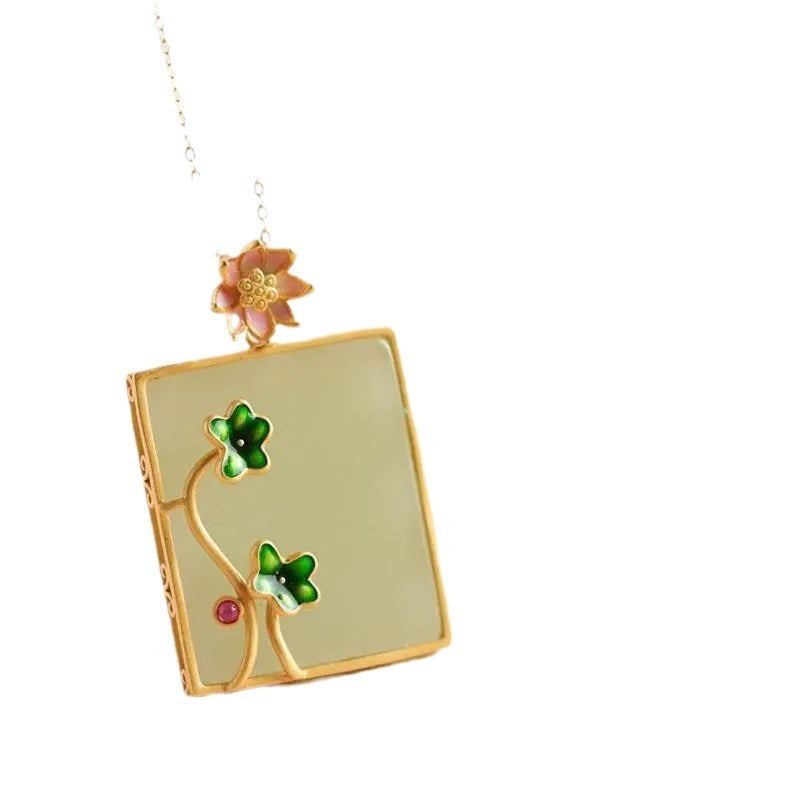 Classica Enamel Lotus Necklace