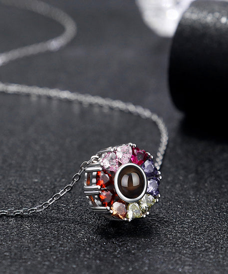 Heart Colorful Crystals Projection Necklace
