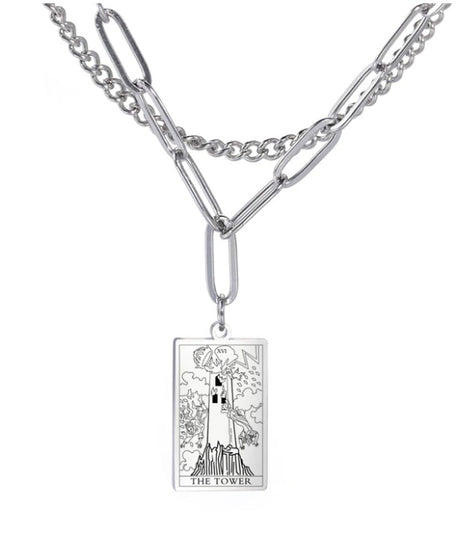 THINK HAVE Twelve Constellation Tarot Necklace Retro Constellation Necklace