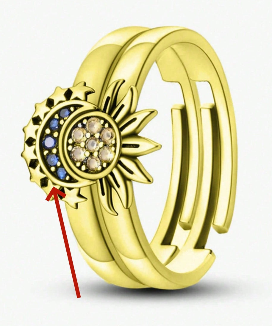 Sun-kissed, Moon-drenched Couple Rings