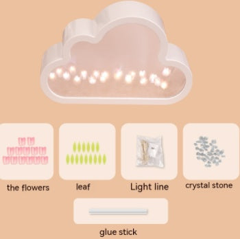 Handmade DIY Cloud Tulip Mirror Night Light
