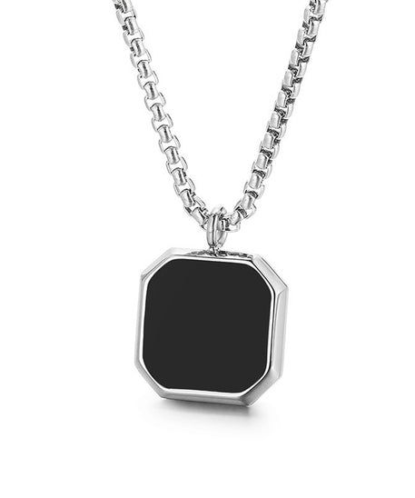 Polished Square Black Mirror Necklace