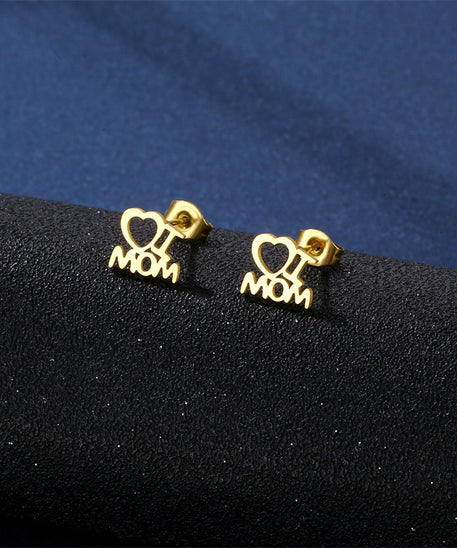 Cherished "I Love Mom" Necklace  & Earrings Set