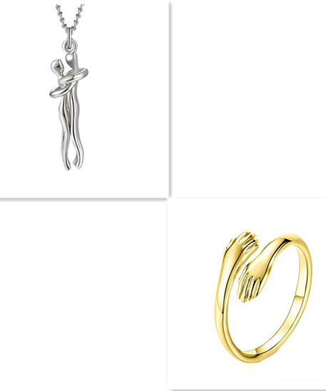 Passion Loving Couple Hugging Necklace