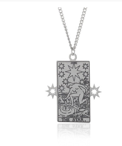 THINK HAVE Twelve Constellation Tarot Necklace Retro Constellation Necklace