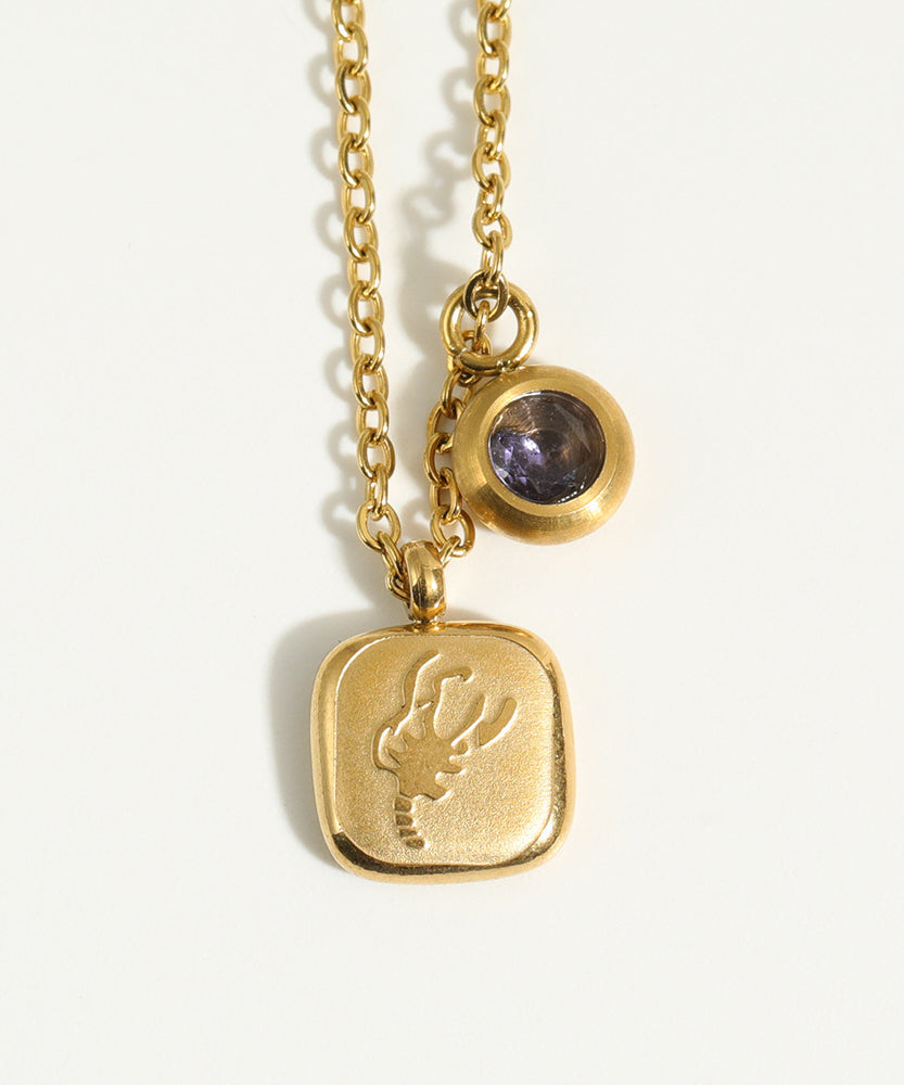 Constellation  Zodiac Birthstone Necklace