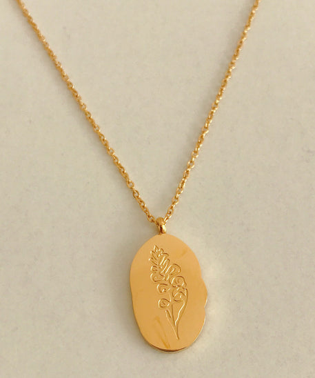 THINK WE HAVEStainless Steel December Flower Birth Necklace Month