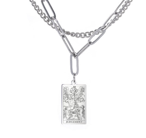 THINK HAVE Twelve Constellation Tarot Necklace Retro Constellation Necklace