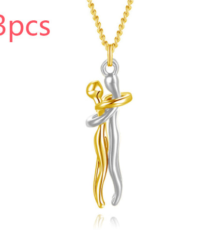 Passion Loving Couple Hugging Necklace