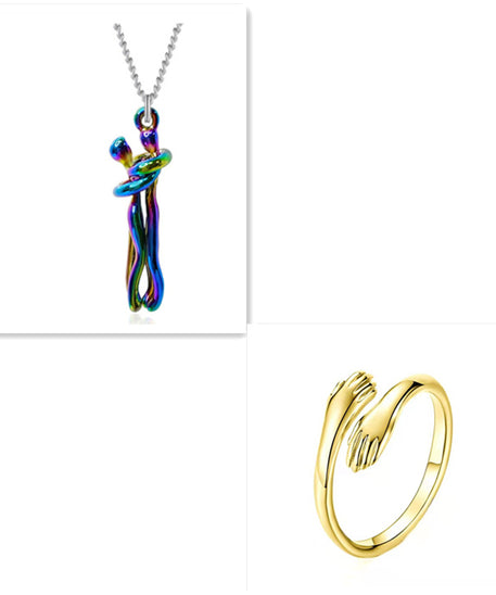 Passion Loving Couple Hugging Necklace