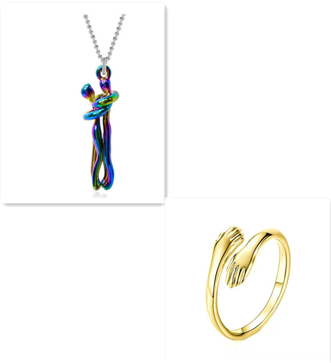 Passion Loving Couple Hugging Necklace