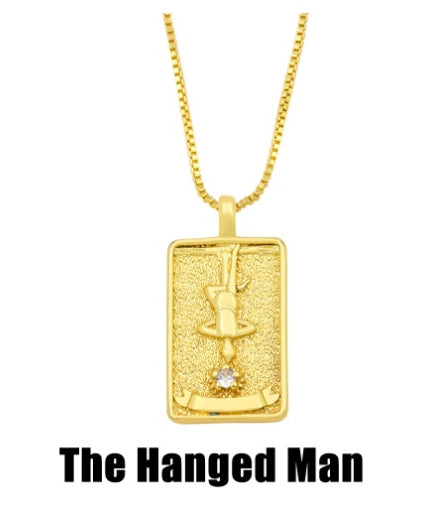 THINK HAVE Twelve Constellation Tarot Necklace Retro Constellation Necklace