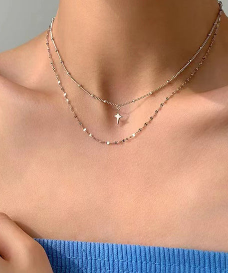 Glossy Geometric Cross Necklace