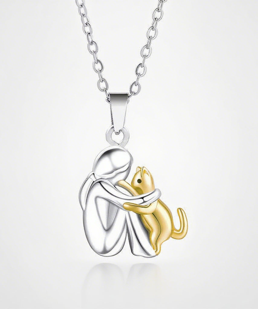 ALREADY EXIST I THINKFashion Little Girl And Dog Hug Necklace