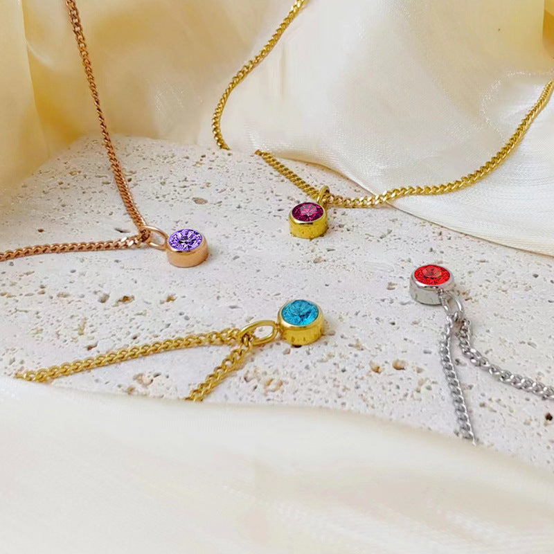 Prismatic Diamond Birthstone Necklace