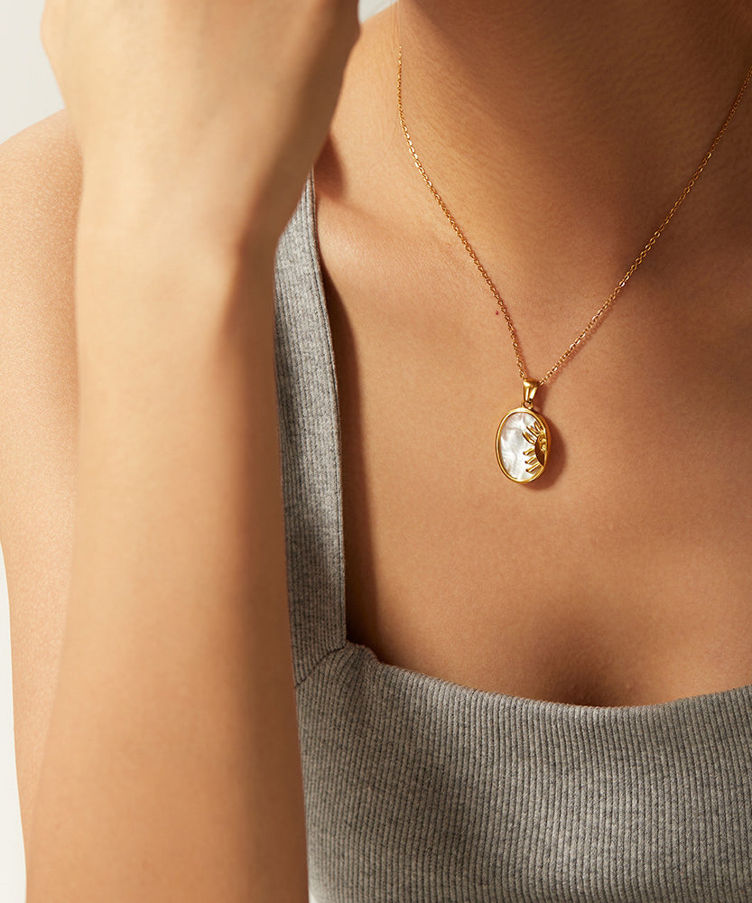 Sunlit, Moonbeam Sun & Moon Necklace