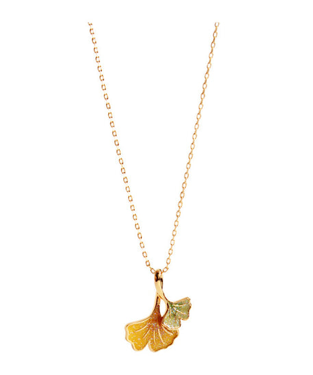 Autumn Winds Ginkgo Biloba Leaf Necklace