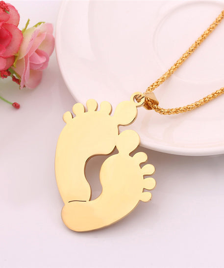 Personalized "Baby Foot Steps" Necklace