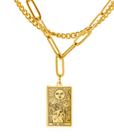 THINK HAVE Twelve Constellation Tarot Necklace Retro Constellation Necklace