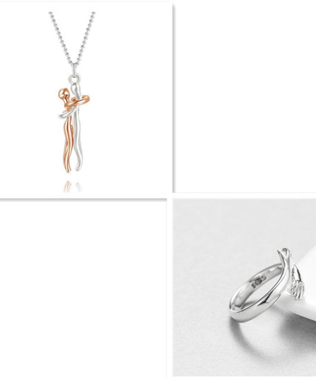 Passion Loving Couple Hugging Necklace