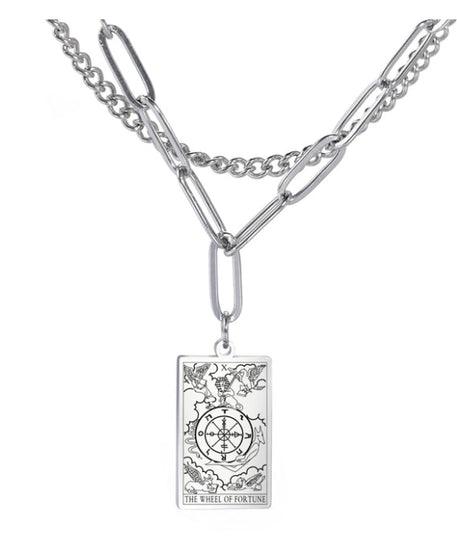 THINK HAVE Twelve Constellation Tarot Necklace Retro Constellation Necklace