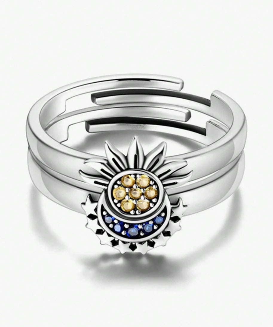 Sun-kissed, Moon-drenched Couple Rings