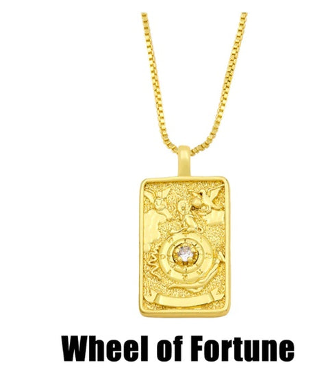 THINK HAVE Twelve Constellation Tarot Necklace Retro Constellation Necklace