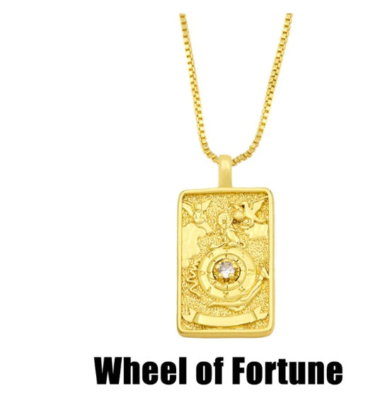 THINK HAVE Twelve Constellation Tarot Necklace Retro Constellation Necklace