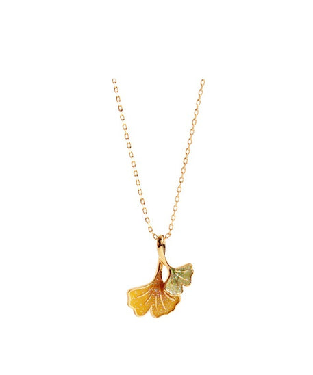 Autumn Winds Ginkgo Biloba Leaf Necklace
