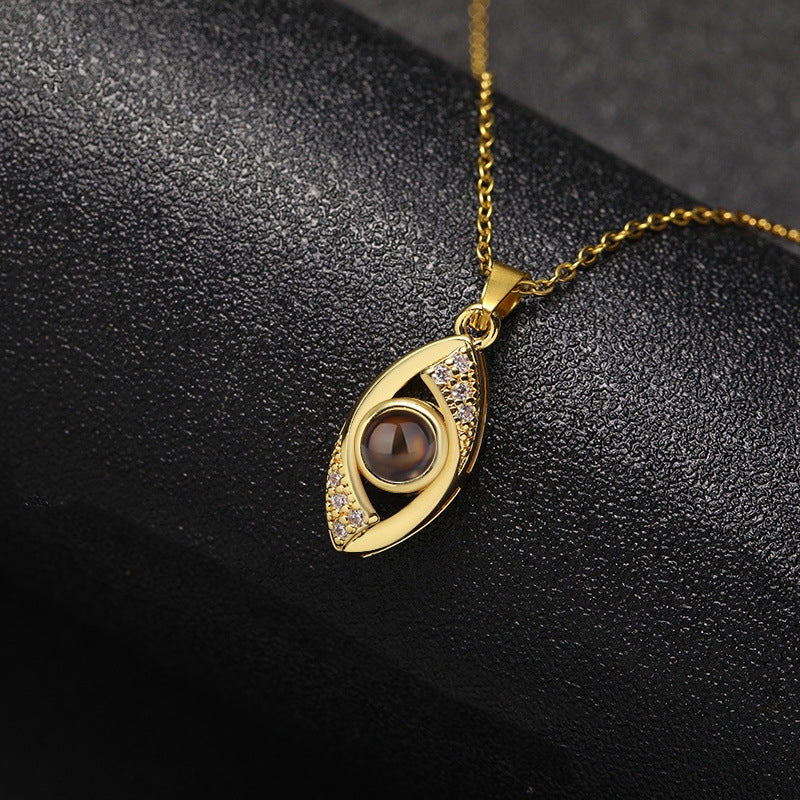 Customized Demon Eye Projection Necklace Pendant