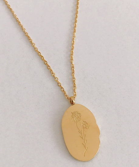 THINK WE HAVEStainless Steel December Flower Birth Necklace Month