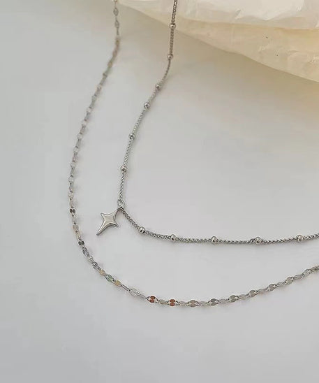 Glossy Geometric Cross Necklace