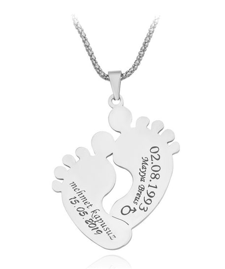 Personalized "Baby Foot Steps" Necklace