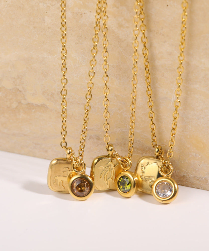 Constellation  Zodiac Birthstone Necklace