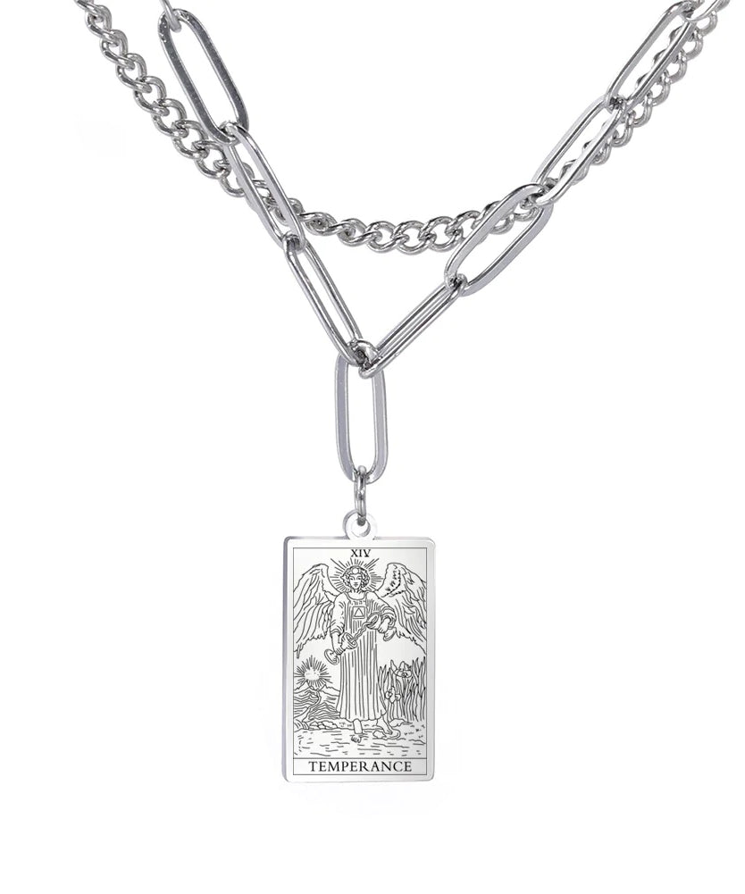 THINK HAVE Twelve Constellation Tarot Necklace Retro Constellation Necklace