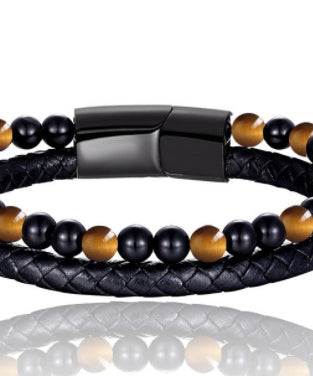 Grounded Volcanic Stone Tigereye Bracelet