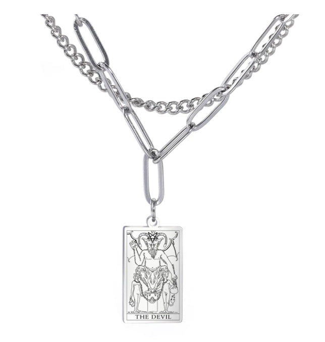 THINK HAVE Twelve Constellation Tarot Necklace Retro Constellation Necklace