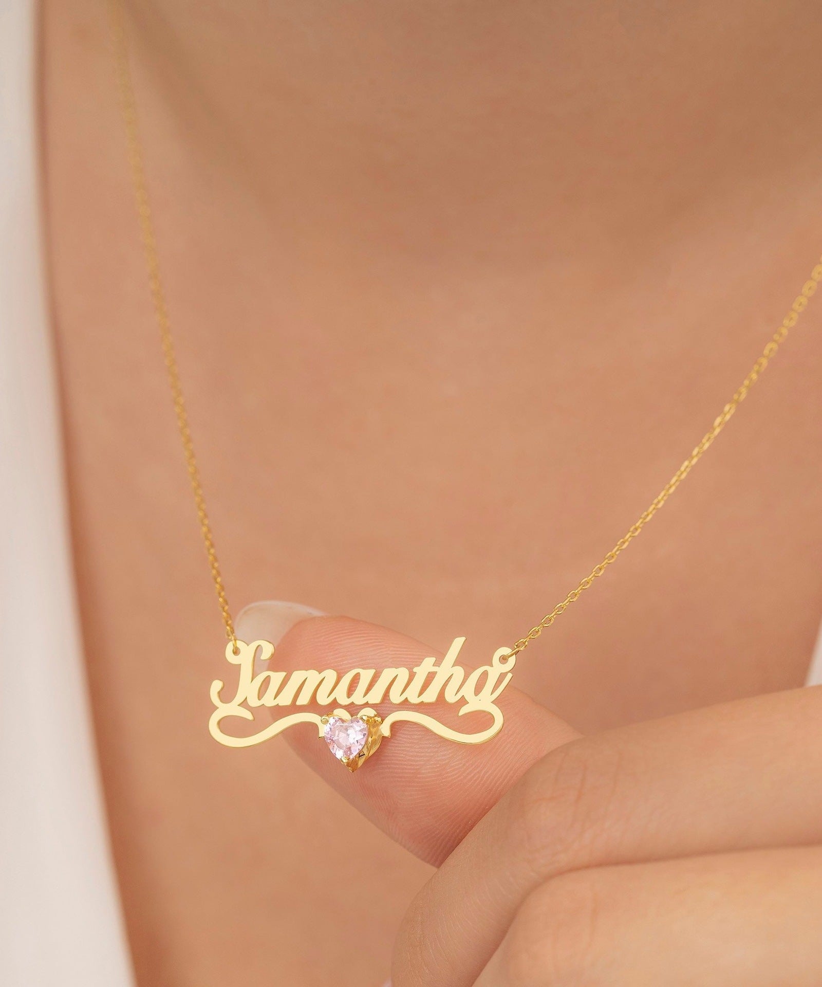 Customized Gleam Crystal Name Necklace
