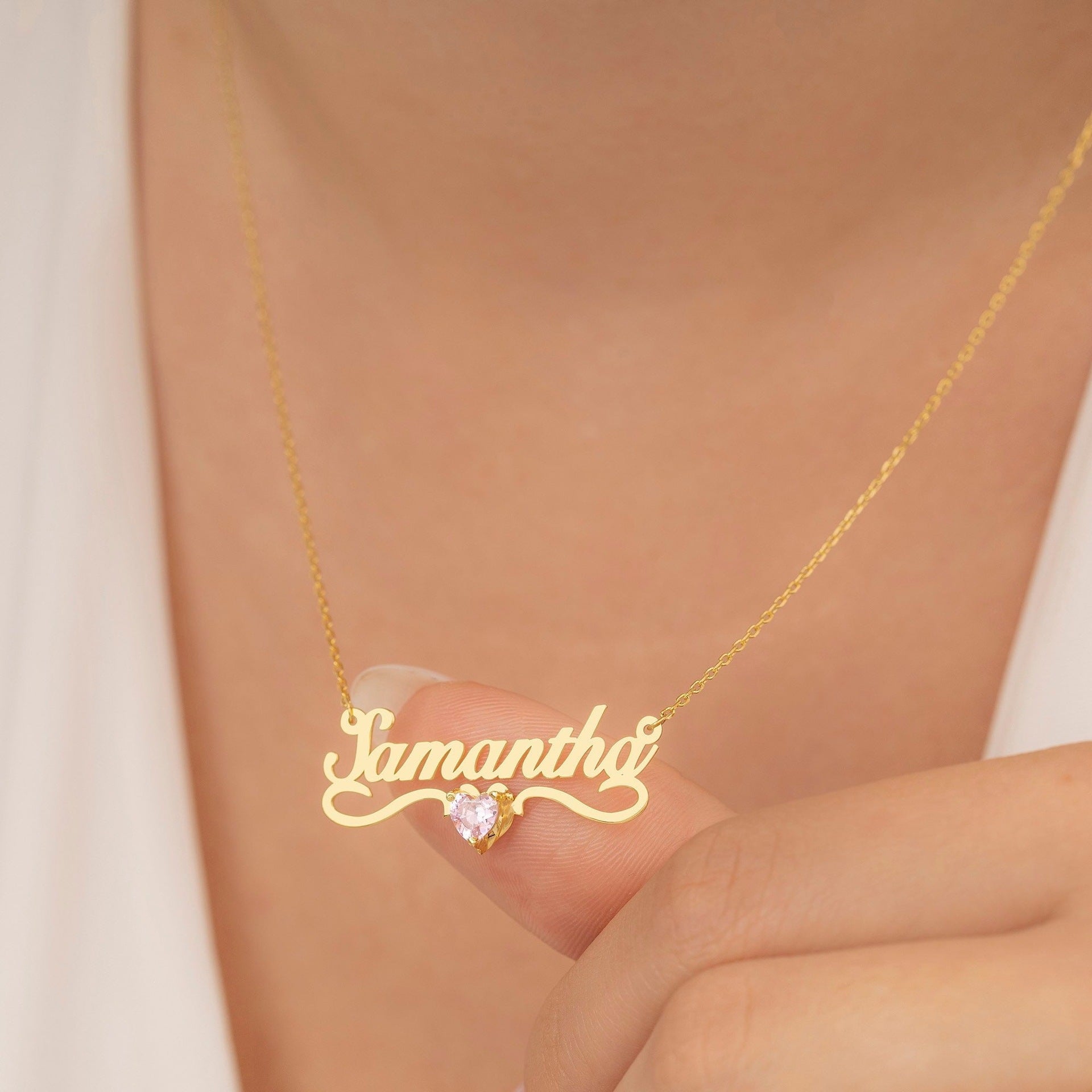 Customized Gleam Crystal Name Necklace