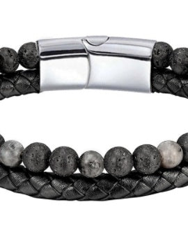 Grounded Volcanic Stone Tigereye Bracelet