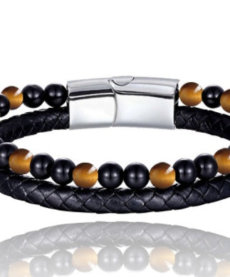 Grounded Volcanic Stone Tigereye Bracelet