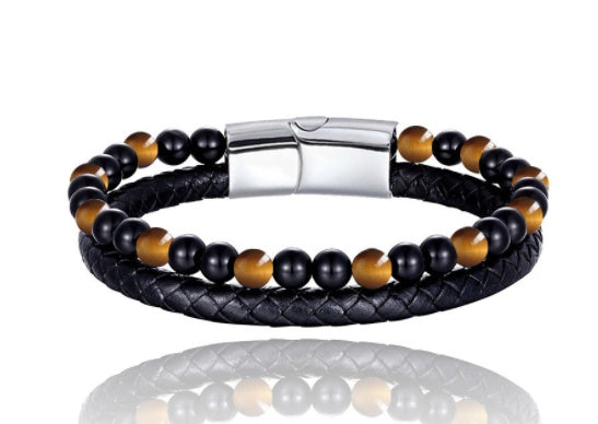 Grounded Volcanic Stone Tigereye Bracelet