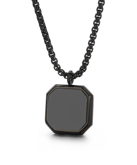 Polished Square Black Mirror Necklace
