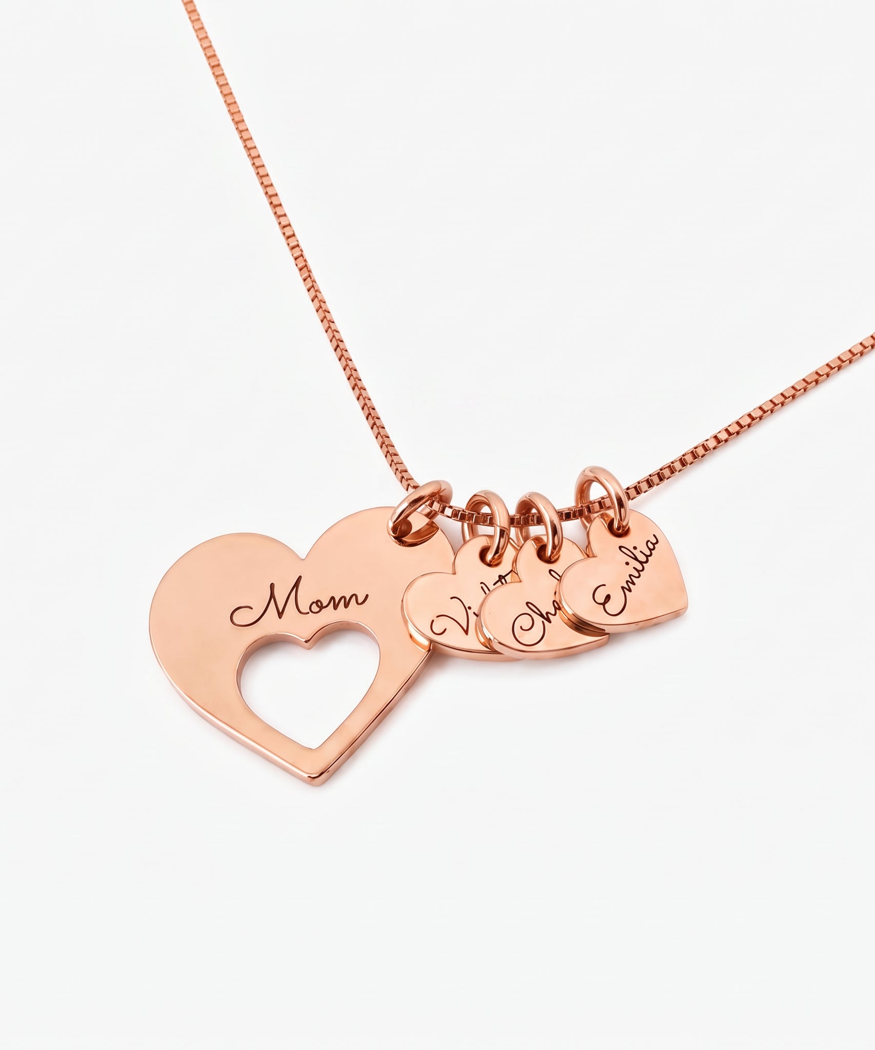 Family Customized Name Heart Shaped Necklace