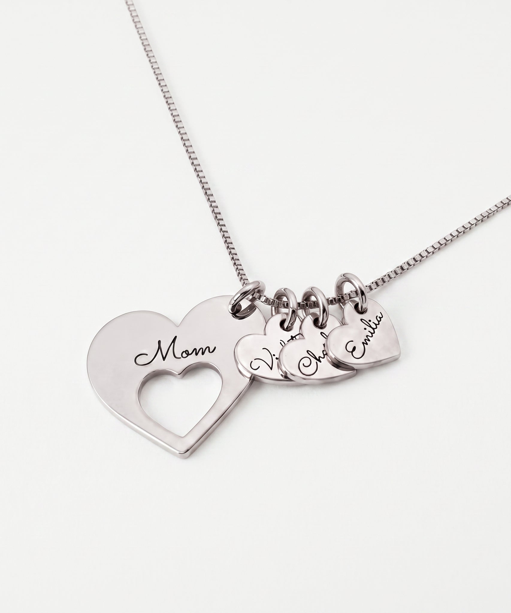 Family Customized Name Heart Shaped Necklace